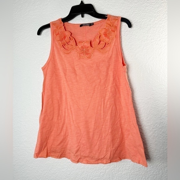 Doe & Rae Orange Floral Tank Top - Picture 1 of 3
